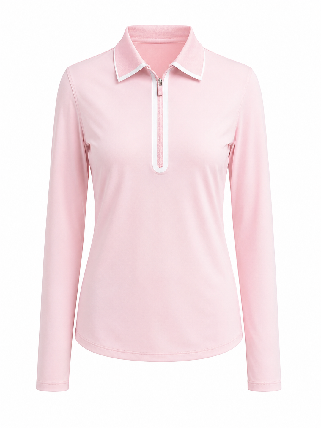 G/FORE Silky Nylon Long Sleeve Zip Polo - Blush - Small