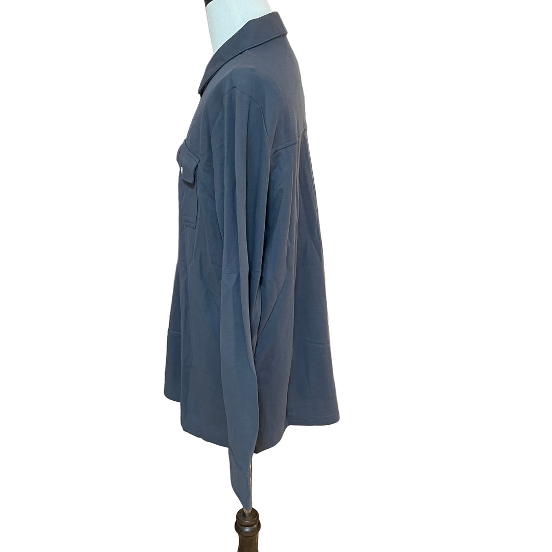 Criquet Long Sleeve Players Shirt - Blue Steel - X-Large