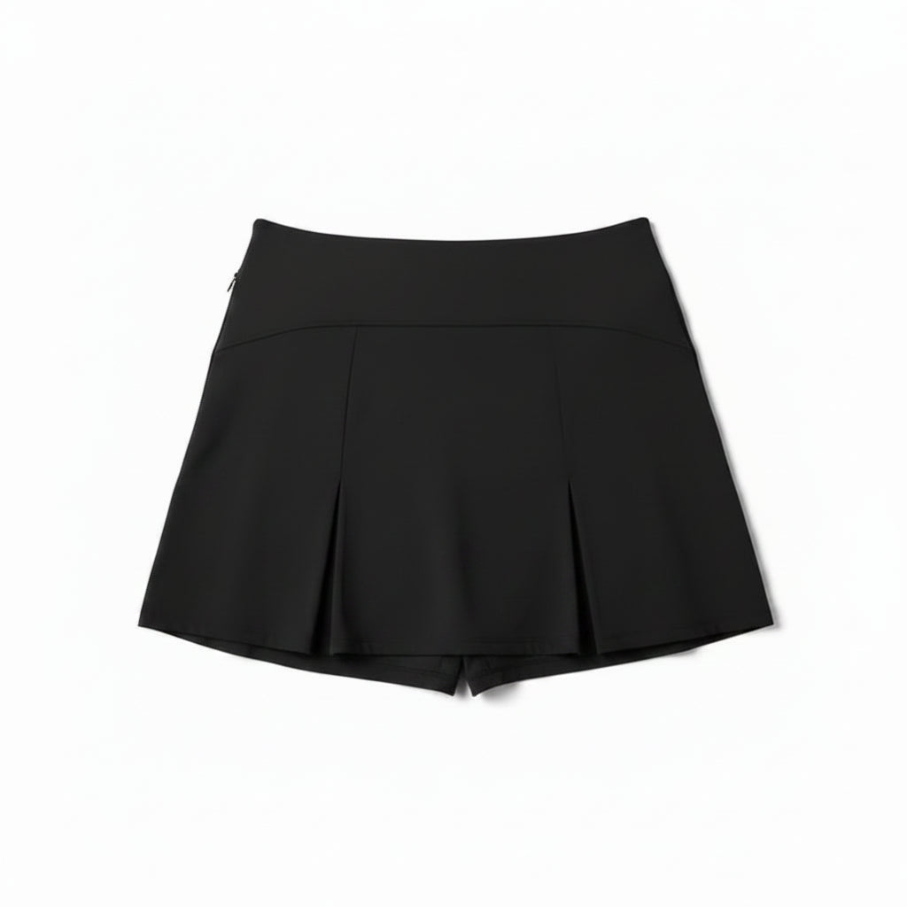 G-Lifestyle Womens Flare Godet Skort (16.5') - Black