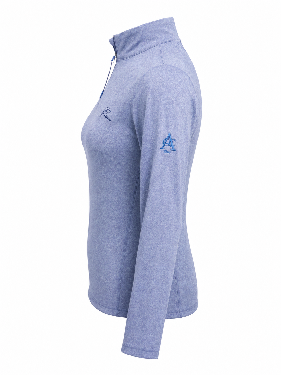 Rhoback Women's Quarter Zip (w/ Logo) - Heather Dusk Blue - Skorzie