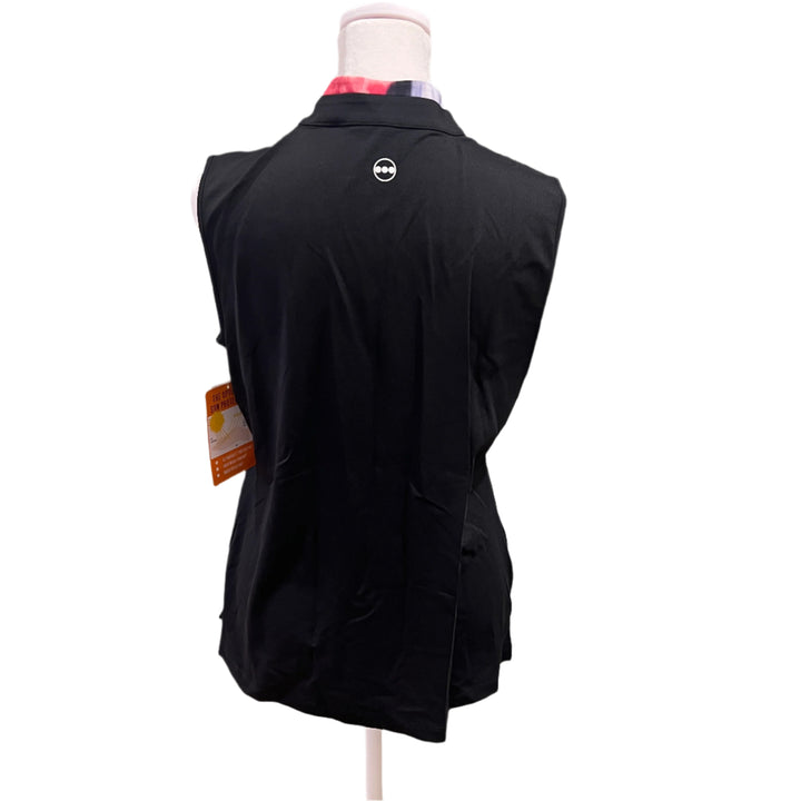 Swing Control 1/4 Zip Sleeveless Velocity Polo - Black/Floral - Small - Skorzie