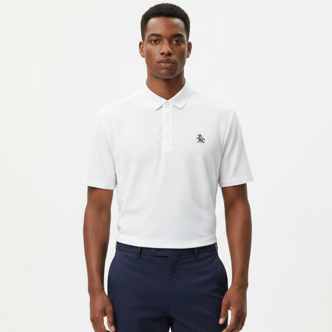 Original Penguin Men's Tennis Polo Seersucker White Size M