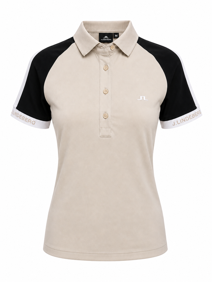 J.Lindeberg Short Sleeve Priya Polo - Moonbeam - Medium