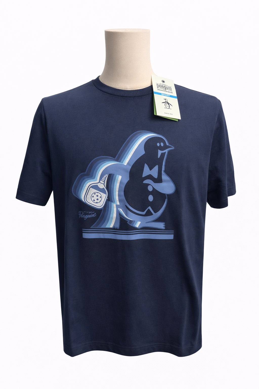 Penguin Pete with Paddle Graphic T-Shirt - Navy - Medium - Skorzie