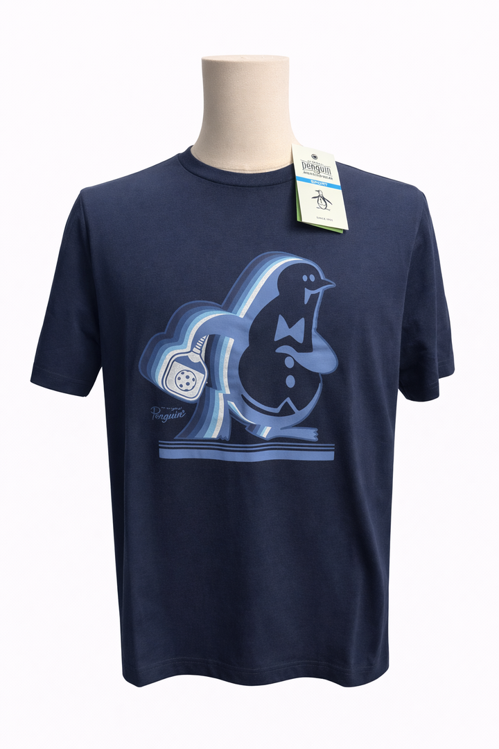 Penguin Pete with Paddle Graphic T-Shirt - Navy - Medium - Skorzie