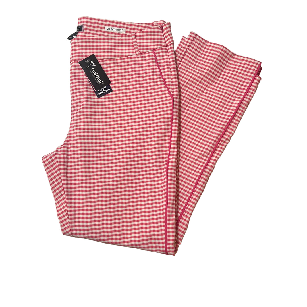 Golftini Ankle Pant (27") - Pink Gingham - X-Large