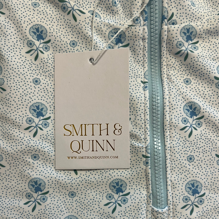 Smith & Quinn Women's L/S Polo Ava 1/4 Zip Blue Dot Floral Size M