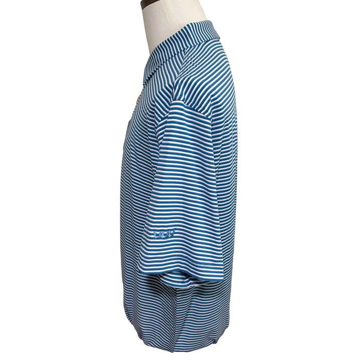 Peter Millar Joyner Performance Polo (w/logo) - Teal/White - X-Large - Skorzie