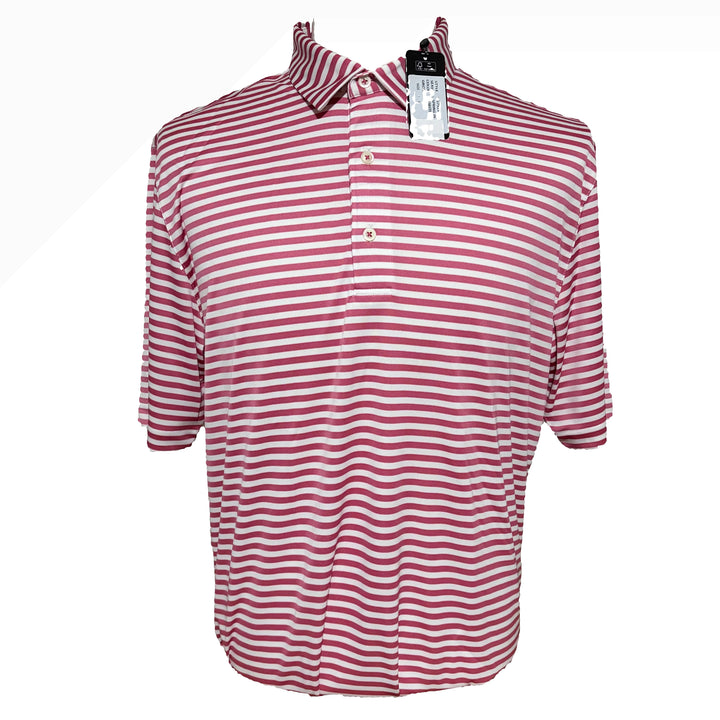 Greg Norman Recycled Microlux Stripe Polo - Lobster/White - Large - Skorzie