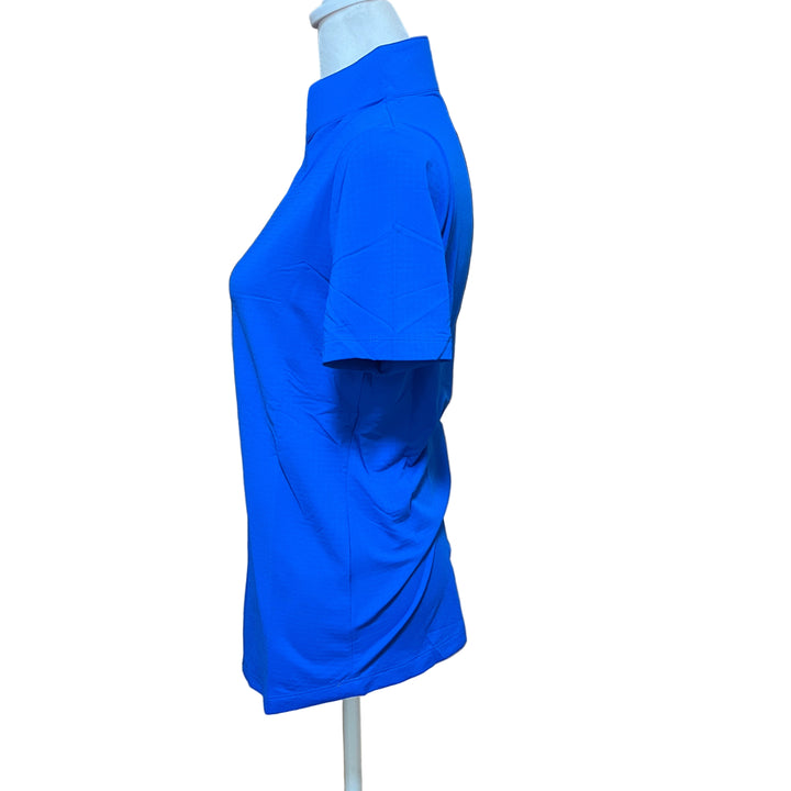 IBKUL Short Sleeve Mock Neck Top - Royal Blue - Small
