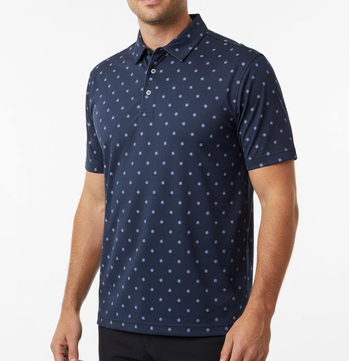 Straight Down Men's Golf Polo Al Fresco New Indigo Size L