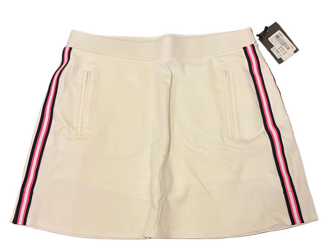 G/FORE Side Stripe Stretch Scuba Skort (16") - Snow - Skorzie