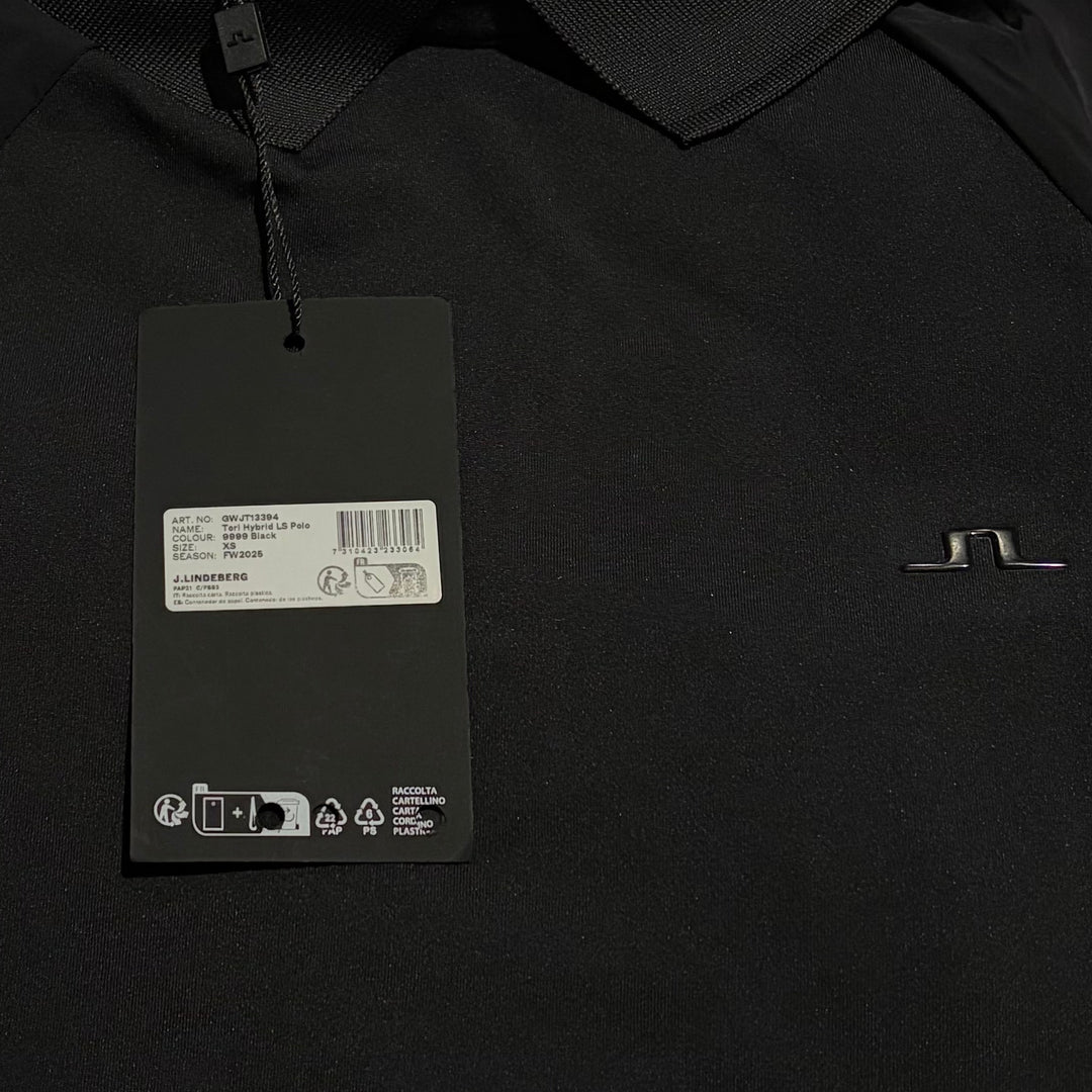 J.Lindeberg Women's Golf L/S Polo Tori Hybrid Black Size XS