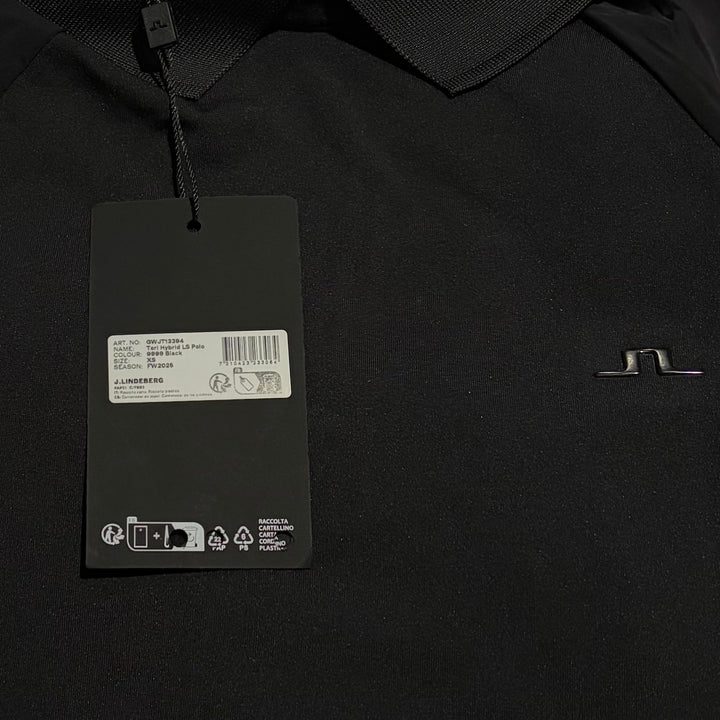 J.Lindeberg Women's Golf L/S Polo Tori Hybrid Black Size XS