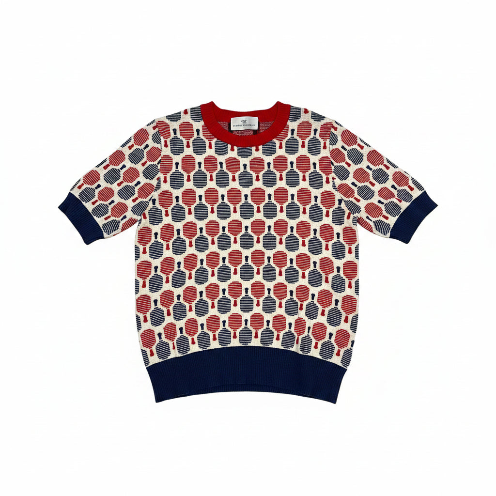 Never A Wallflower S/S Crew Neck Sweater - Pickleball Racquets - Skorzie