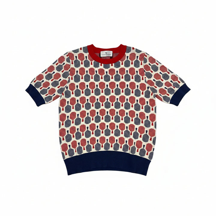 Never A Wallflower S/S Crew Neck Sweater - Pickleball Racquets - Skorzie