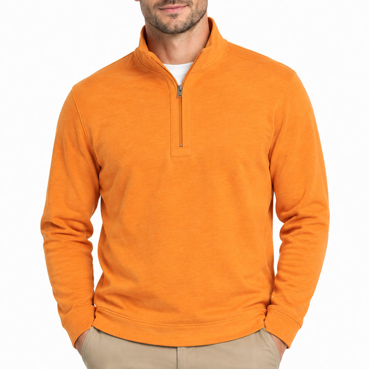 Collars & Co Men's Golf Quarter Zip Reversible Orange Size L