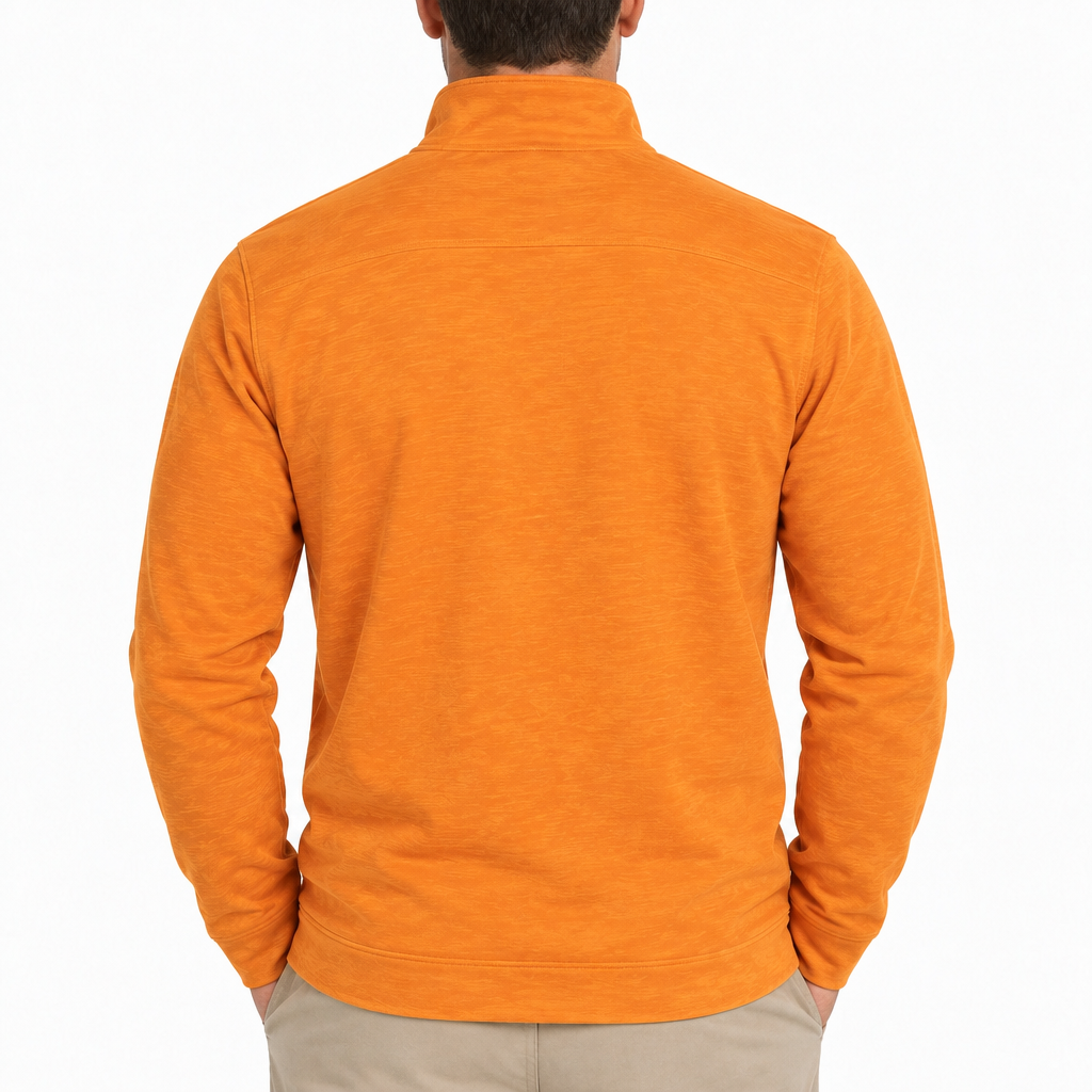 Collars & Co Men's Golf Quarter Zip Reversible Orange Size L