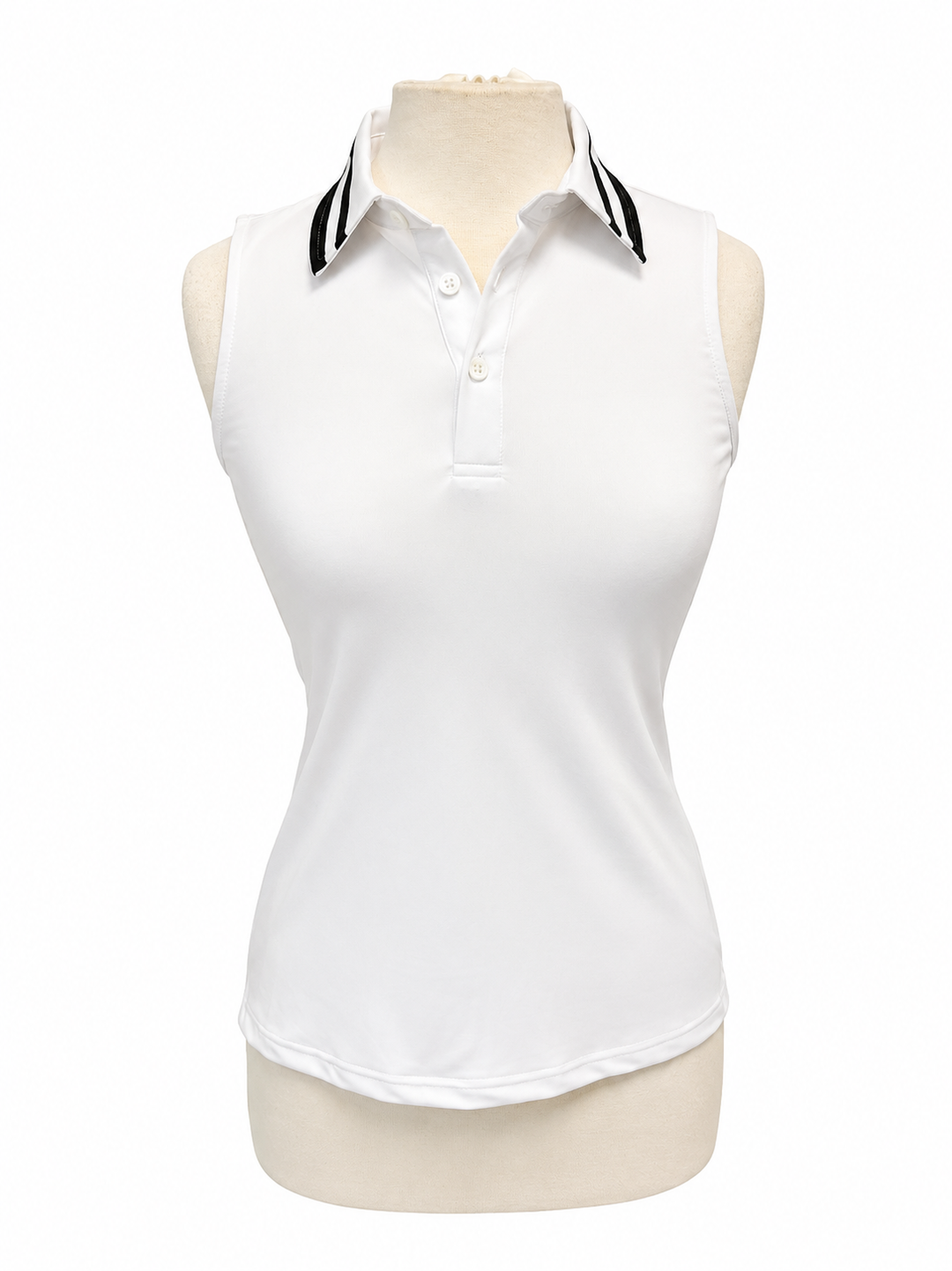 Smith & Quinn Alice Sleeveless Polo - White/Black - XS