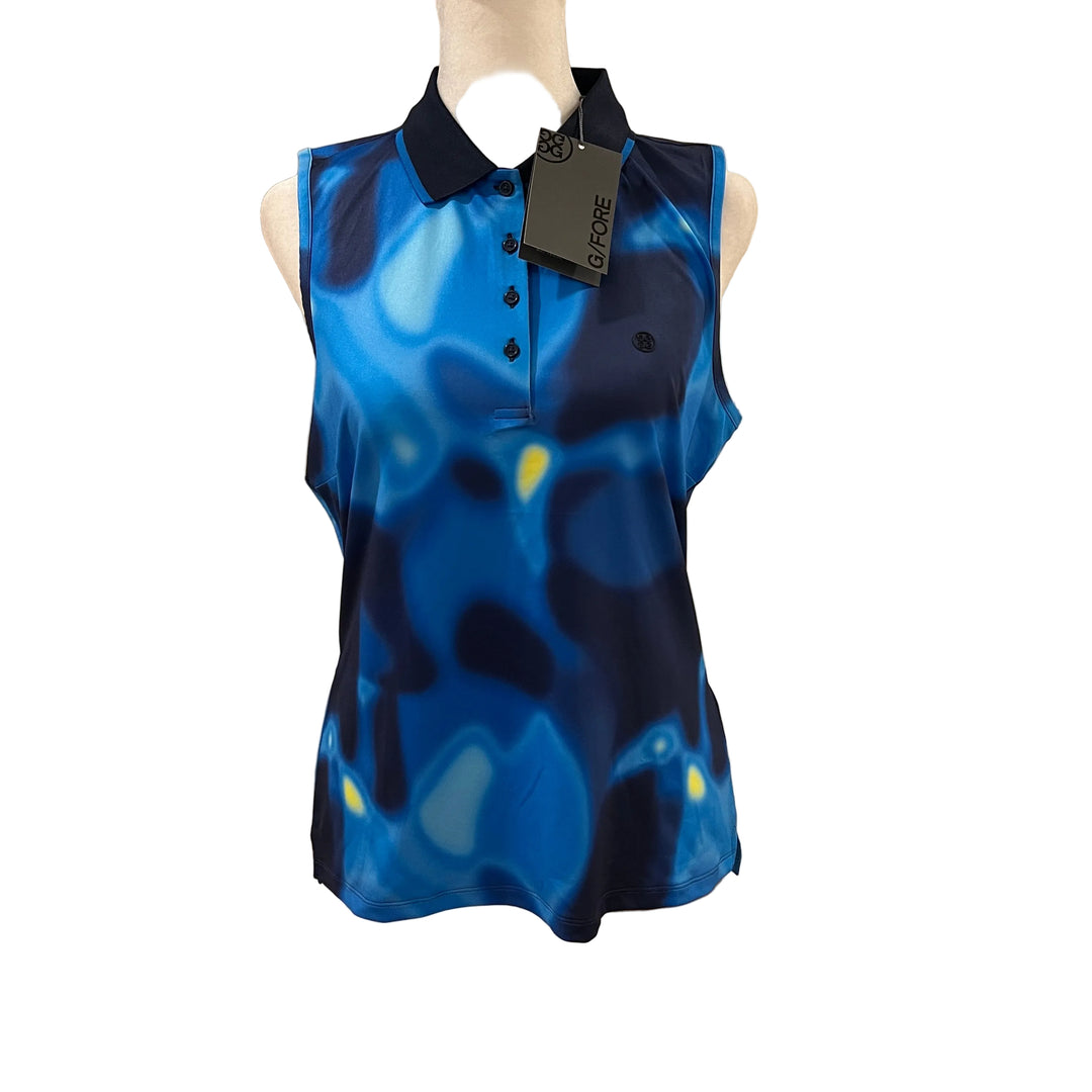 G/FORE Button S/L Polo - Blue Multi - Skorzie