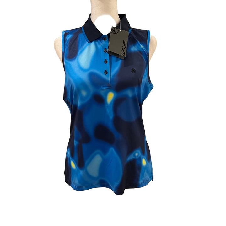 G/FORE Button S/L Polo - Blue Multi - Skorzie