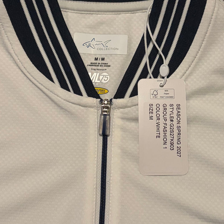 Greg Norman Women's Golf Polo Match S/S Zip White Size M
