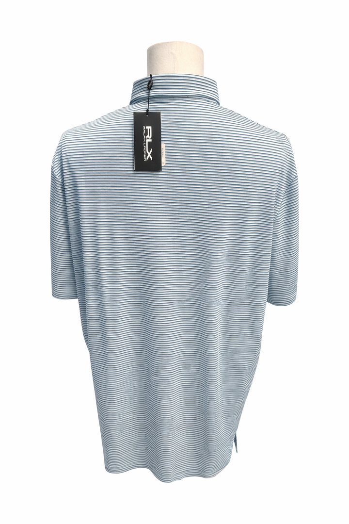 RLX Ralph Lauren Multi Stripe Polo (w/ logo) - Blues/Lime - X-Large - Skorzie