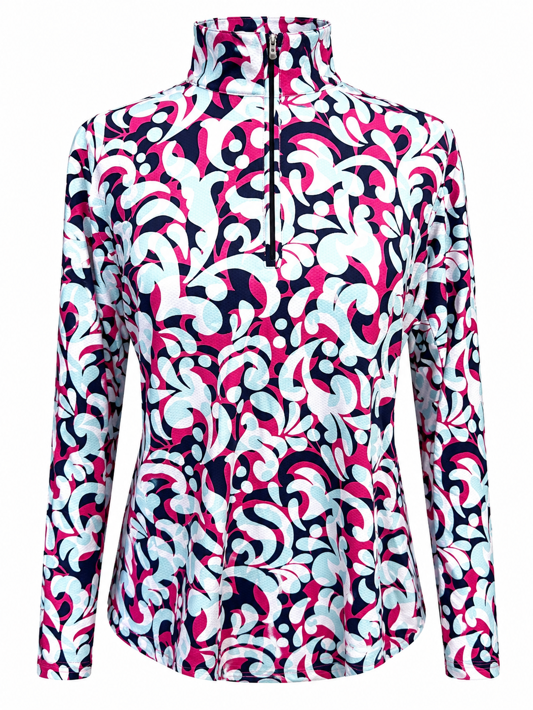 SanSoleil SOLTEK LUX L/S PRINT MOCK - Groovy Pink/Navy - XL