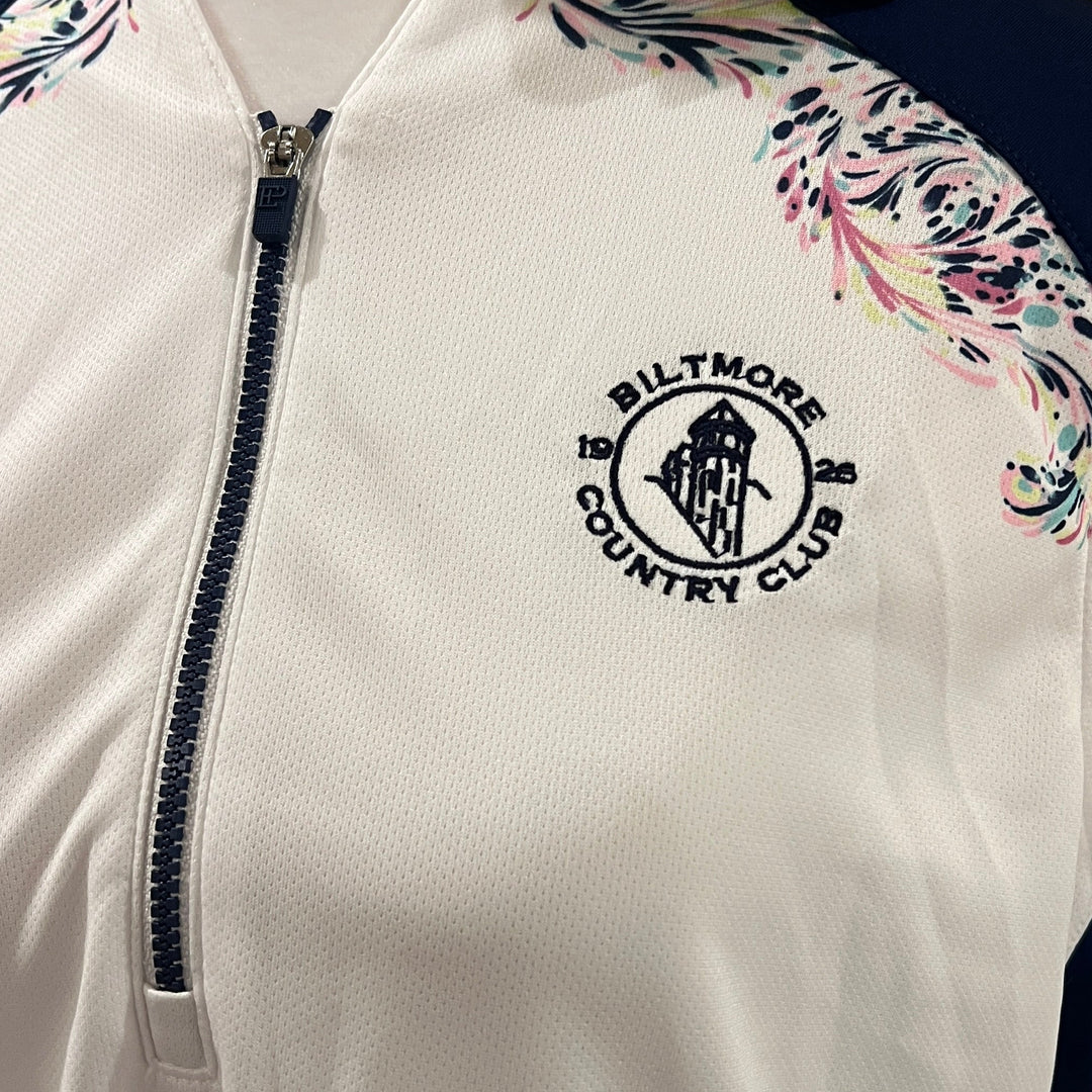 EP NY S/L Paisley Contrast Polo (w/ logo) - White Multi - Skorzie