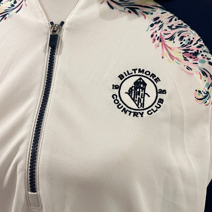EP NY S/L Paisley Contrast Polo (w/ logo) - White Multi - Skorzie