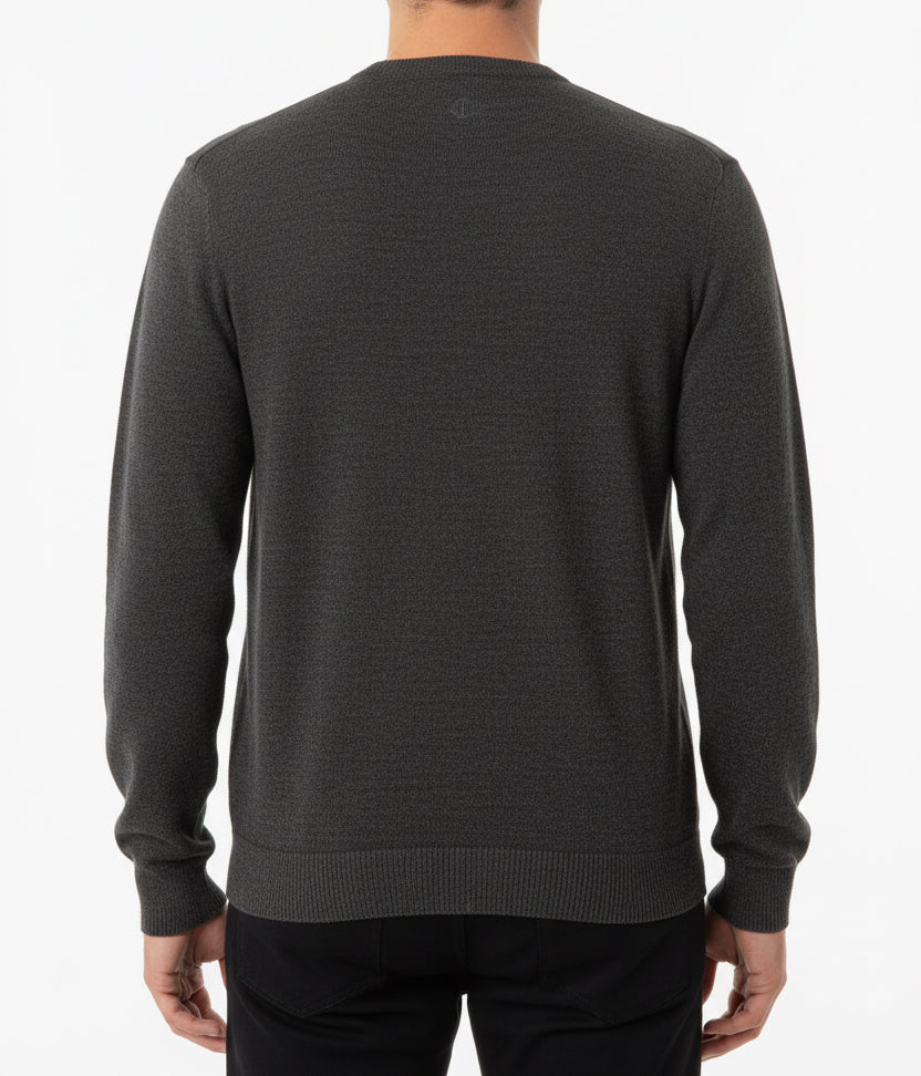 Straight Down Men's Golf Crewneck Sweater Links Charcoal Heather Size L