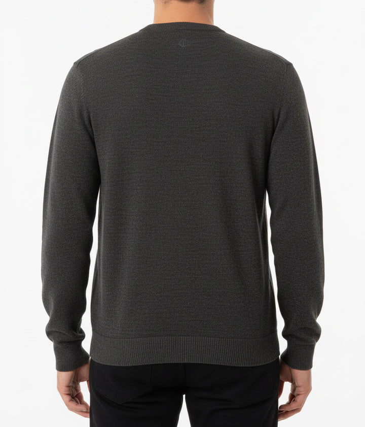 Straight Down Men's Golf Crewneck Sweater Links Charcoal Heather Size L