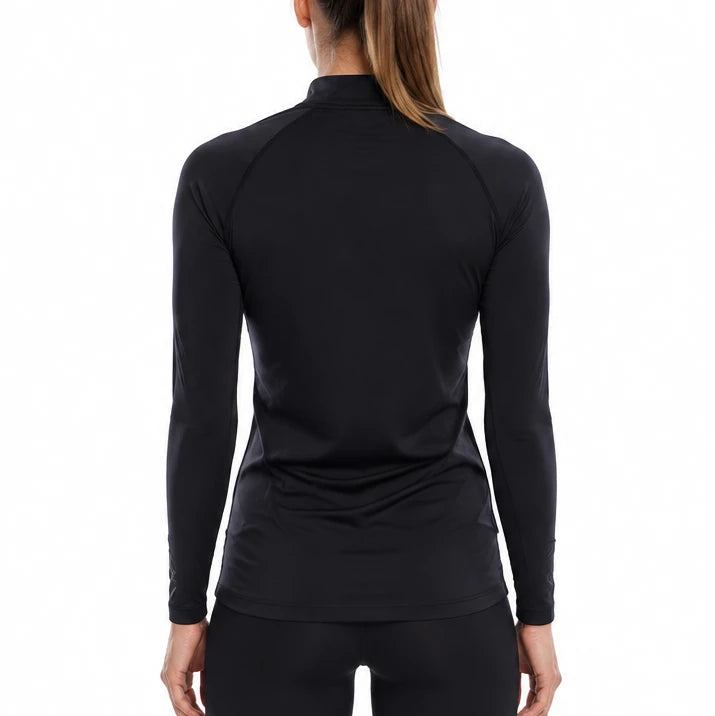 SParms Women's Sun Protection Top High Neck UPF 50+ Black Size L