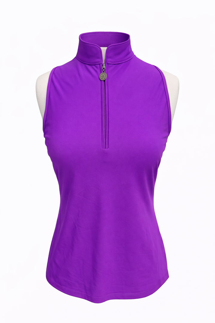 Tzu Tzu Bella Sleeveless Top - Ultraviolet Purple - Skorzie