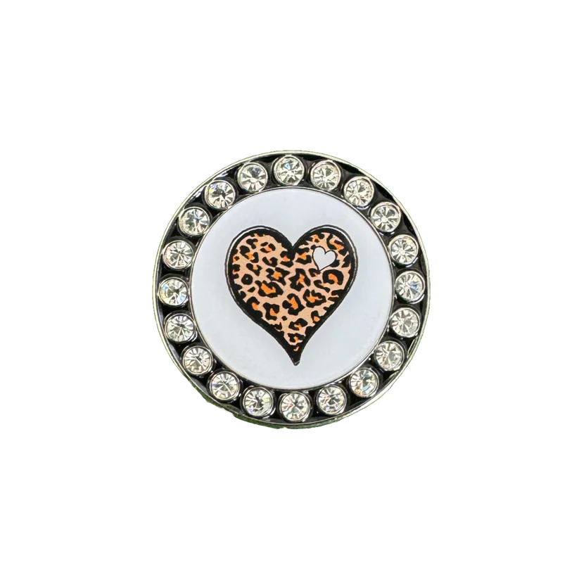 Best Of Golf America Magnetic Crystal Ball Marker - Leopard Heart - Skorzie