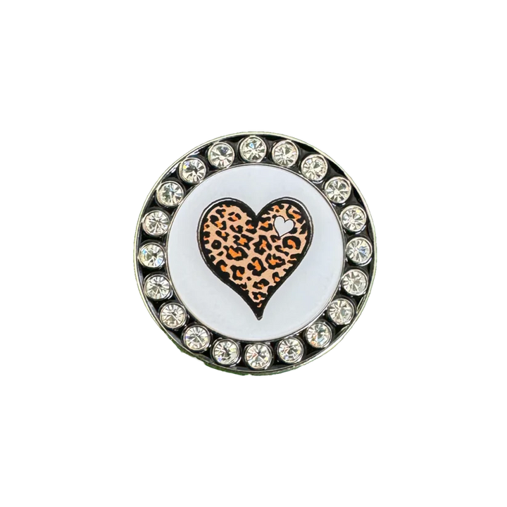 Best Of Golf America Magnetic Crystal Ball Marker - Leopard Heart - Skorzie