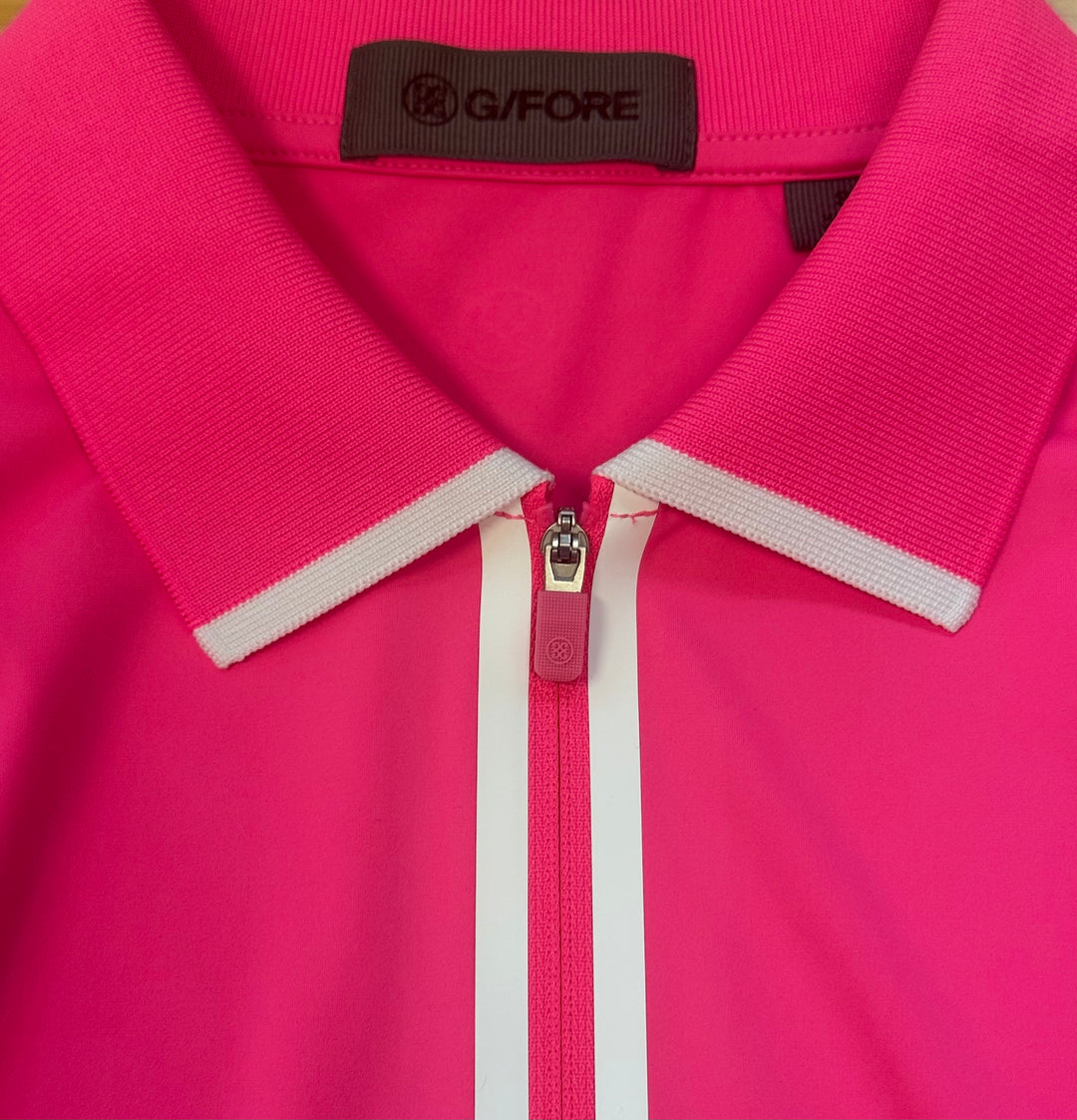 G/FORE Silky Nylon Long Sleeve Zip Polo - Knock Out Pink - Small