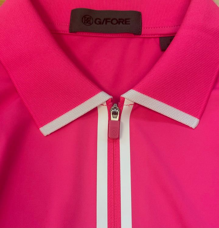 G/FORE Silky Nylon Long Sleeve Zip Polo - Knock Out Pink - Small