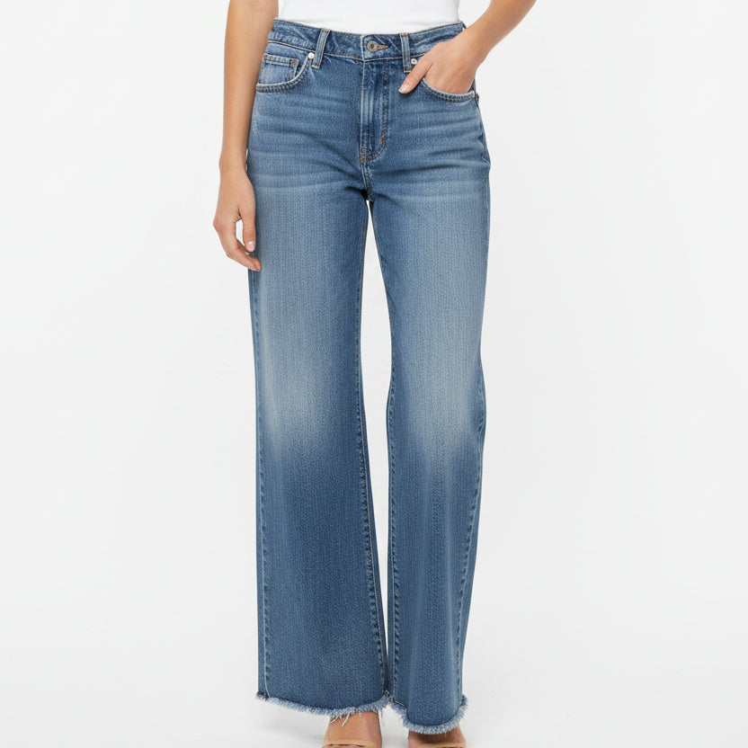 Good American Women's Jeans Good Ease Relaxed 34" Indigo575 Size 0