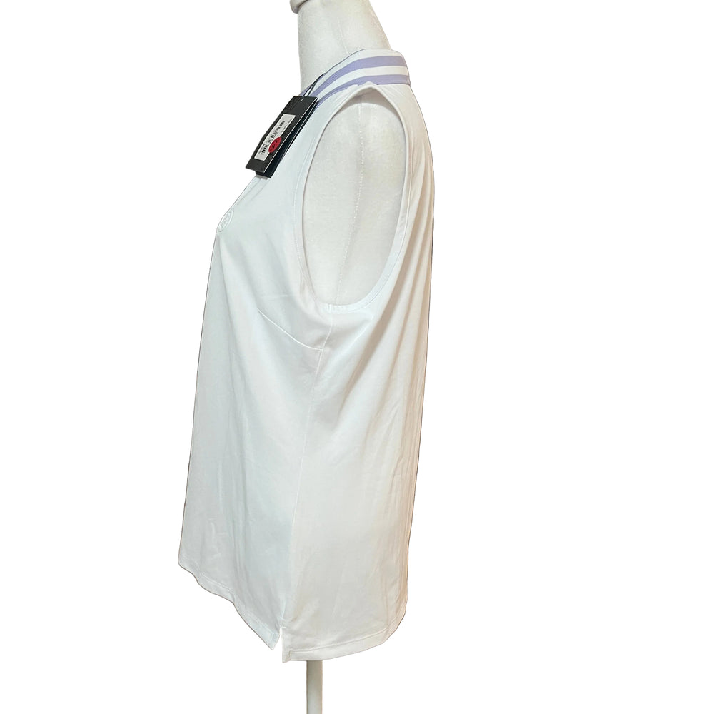 G/FORE Contrast Tech Pique Sleeveless Polo - Snow - Large - Skorzie