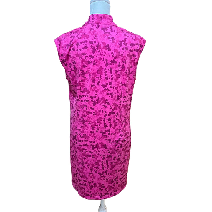 Greg Norman Petal Impression Sleeveless Dress - Fuchsia Glow - Medium - Skorzie