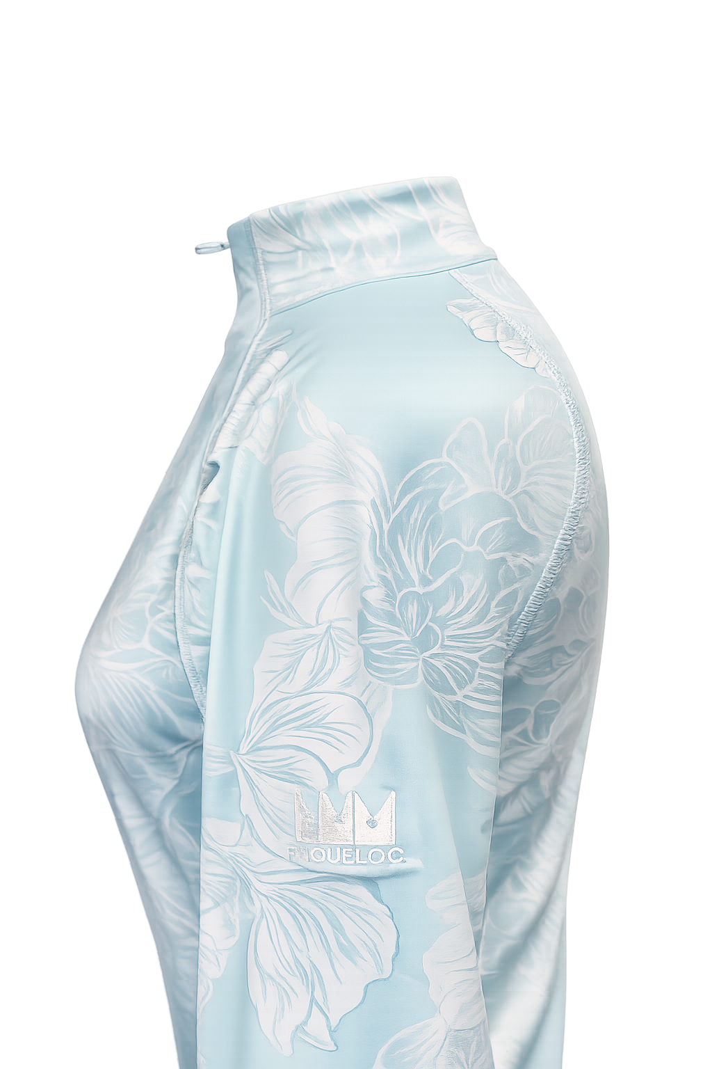 G/Fore Floral Quarter Zip (w/ logo) - Aqua - Small