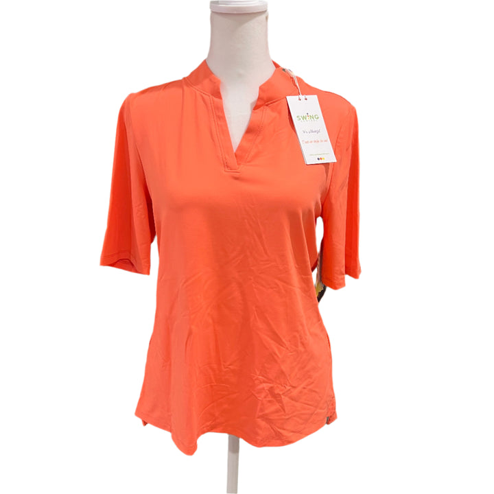Swing Control V-Neck Velocity Polo - Coral - Small - Skorzie
