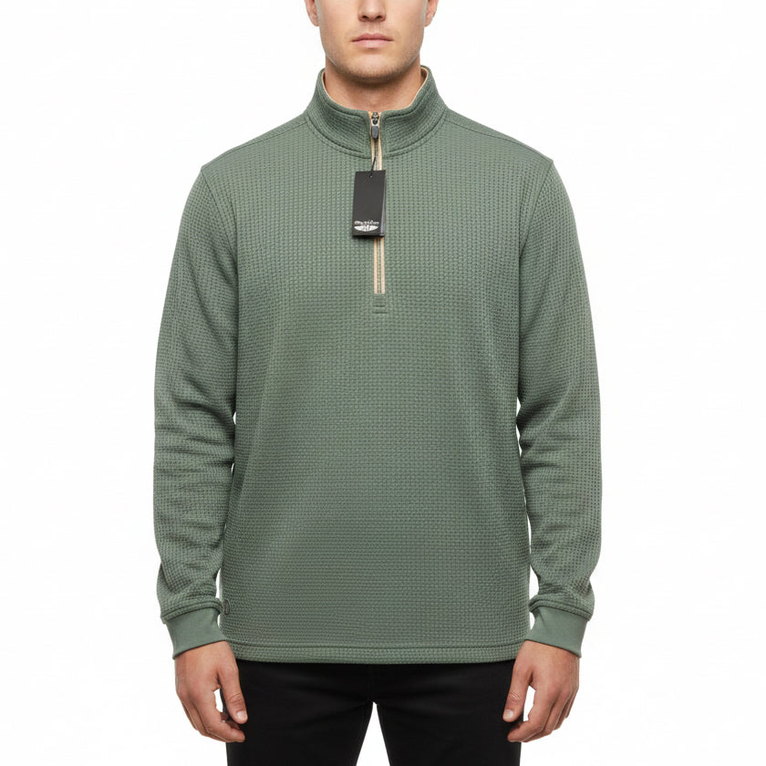Straight Down Men's Golf Quarter Zip Optic Dark Forest Size L