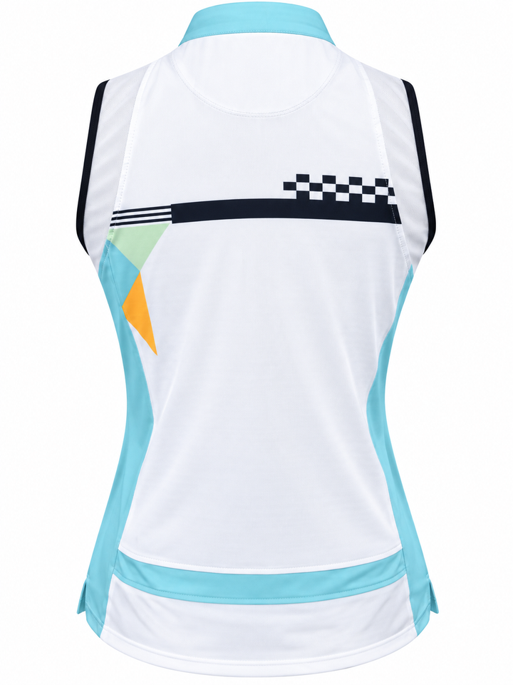Lucky In Love Women's Geo Mod Tank - White/Blue