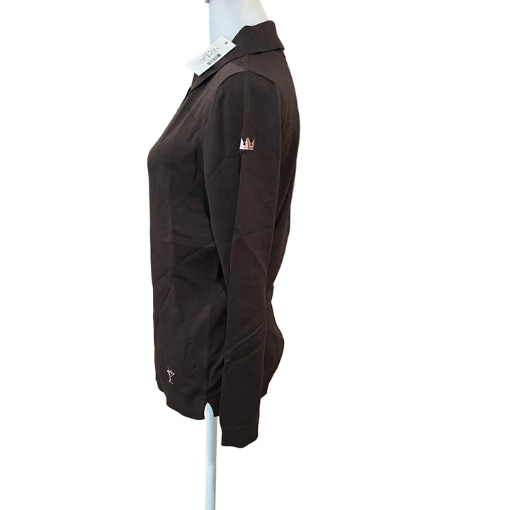 Golftini Button Polo Sweater (w/logo) - Cocoa