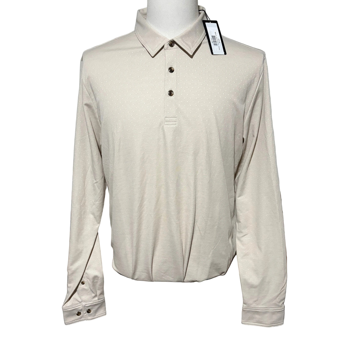 Travis Mathew Handsome Town L/S Polo (w/logo) - Italian Sand - Large - Skorzie