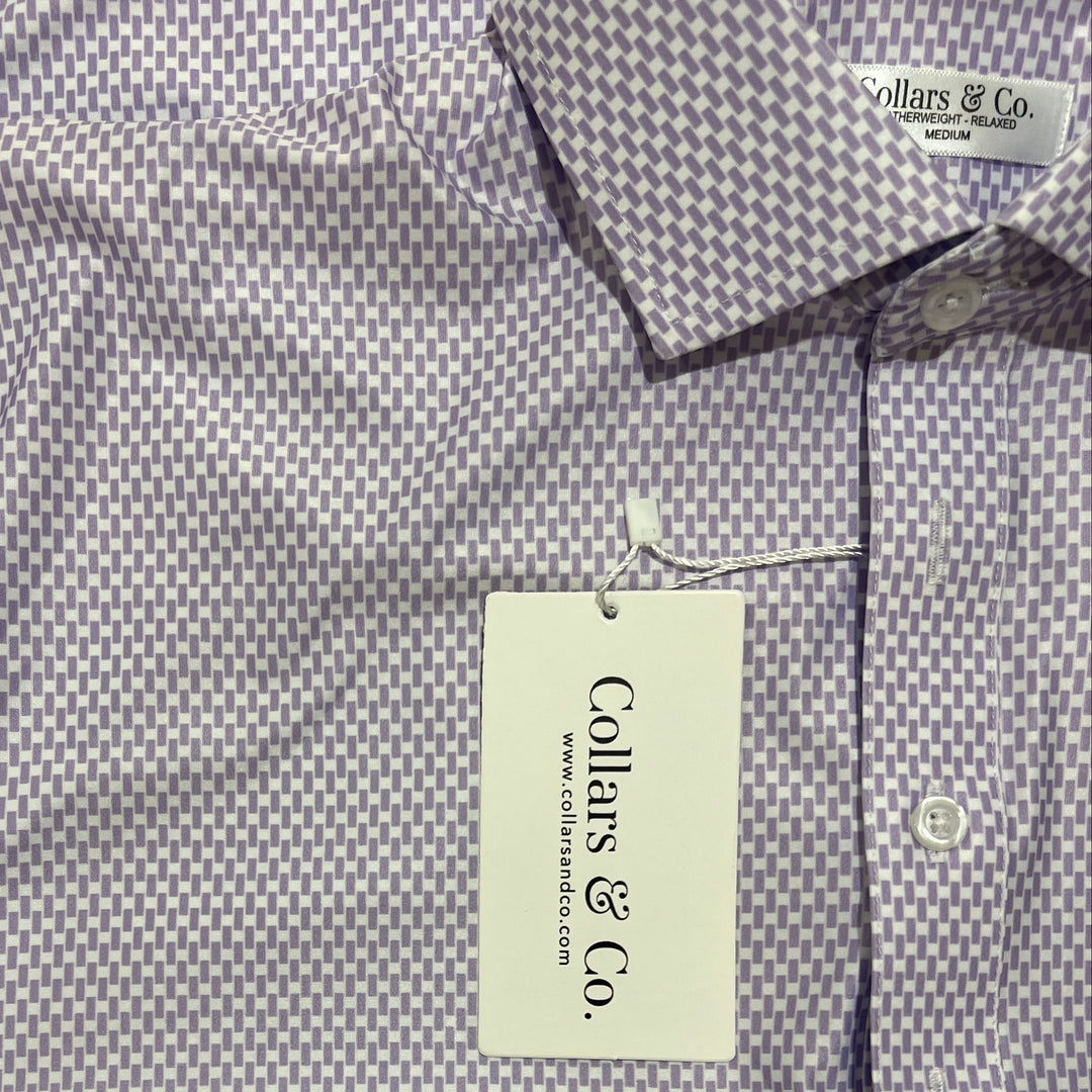 Collars & Co. Men's Polo Featherweight Flex Fabric Vantage Lavender Size M