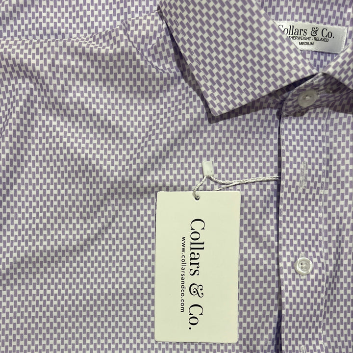 Collars & Co. Men's Polo Featherweight Flex Fabric Vantage Lavender Size M