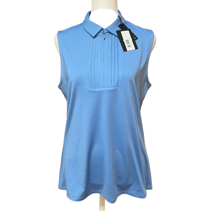 Dunning Freya Jersey Performance Sleeveless Polo - Lake Blue - Medium - Skorzie